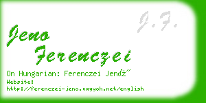 jeno ferenczei business card